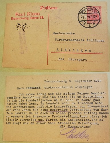 Braunschweig 1919 kaufmann - pk,